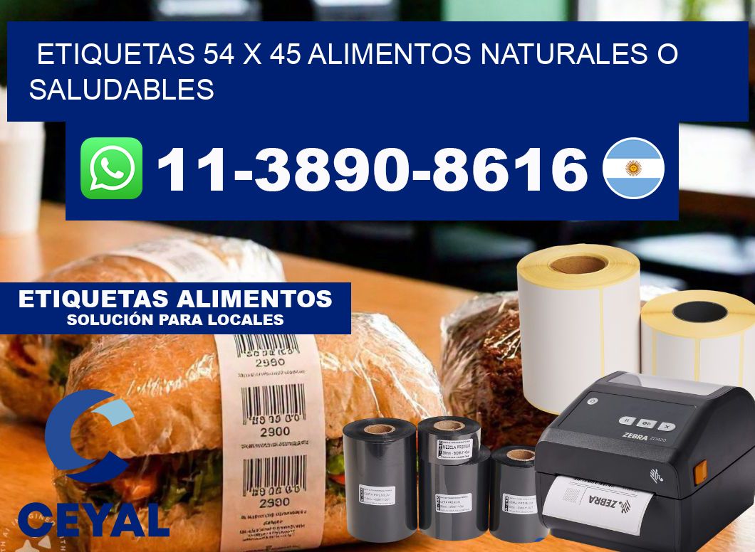 etiquetas 54 x 45 alimentos naturales o saludables