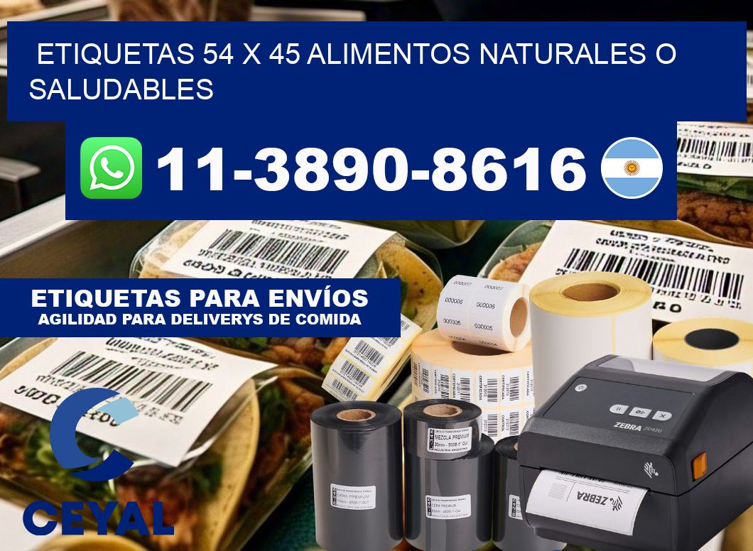etiquetas 54 x 45 alimentos naturales o saludables