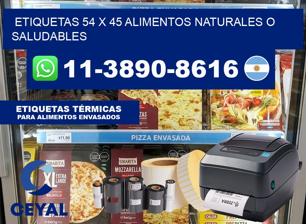 etiquetas 54 x 45 alimentos naturales o saludables