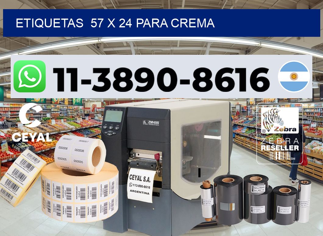 etiquetas  57 x 24 para Crema