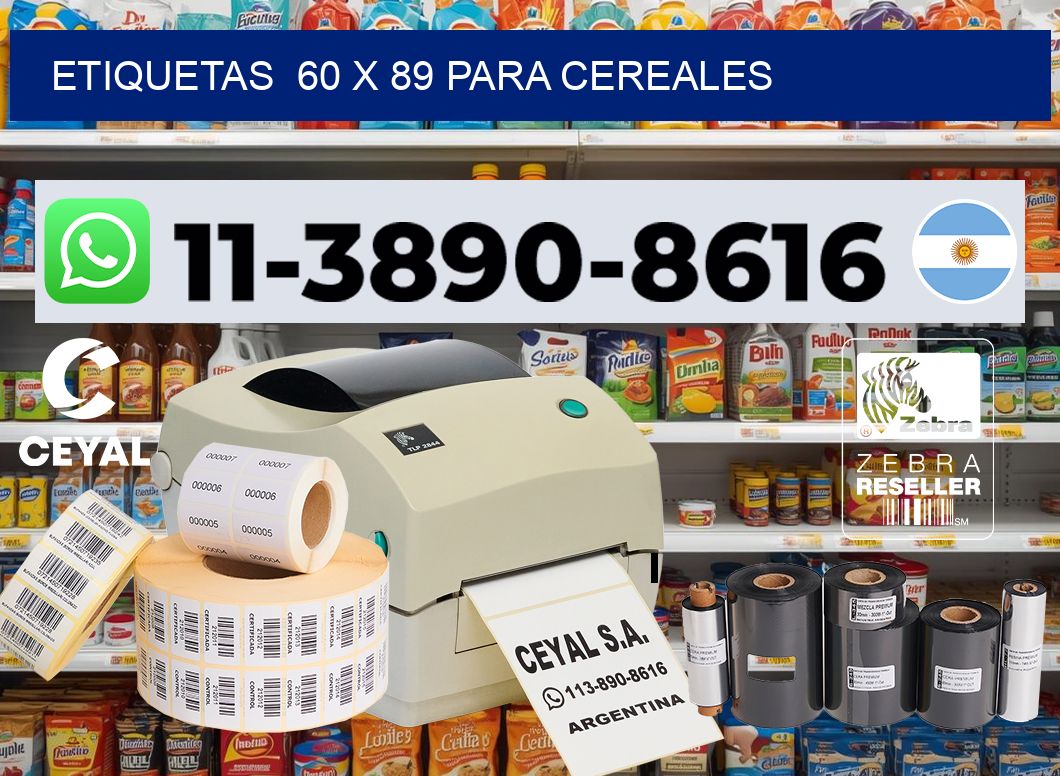 etiquetas 60 x 89 para Cereales