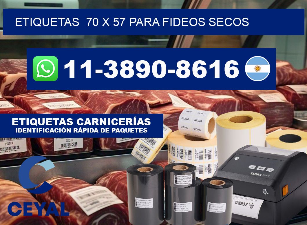 etiquetas  70 x 57 para Fideos secos