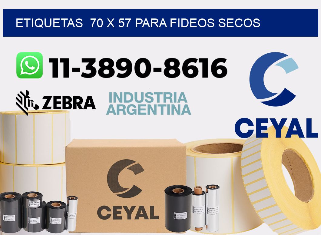 etiquetas  70 x 57 para Fideos secos