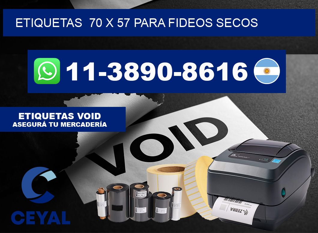etiquetas  70 x 57 para Fideos secos