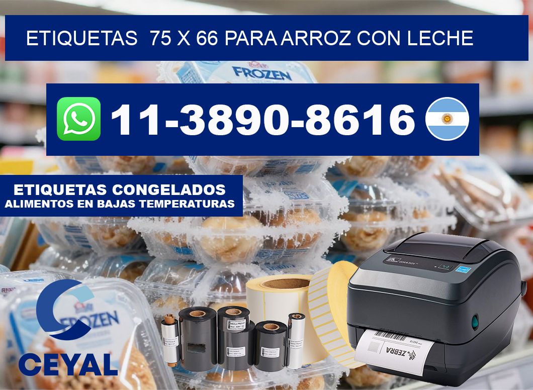 etiquetas  75 x 66 para Arroz con leche