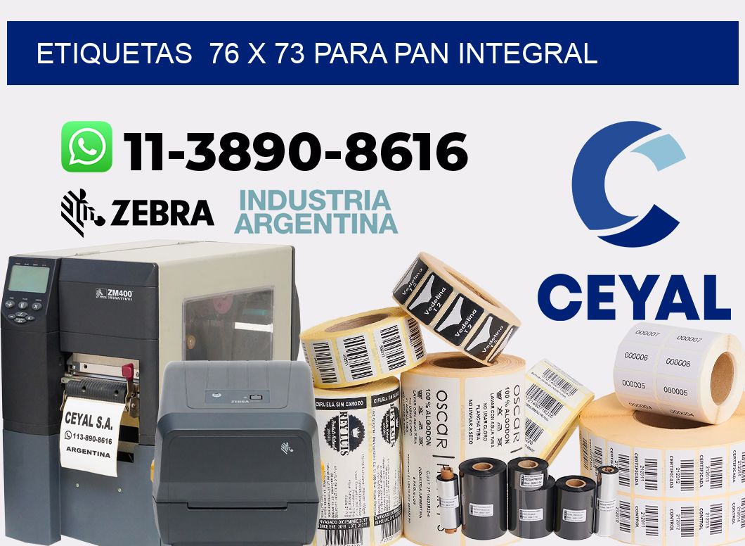 etiquetas  76 x 73 para Pan integral