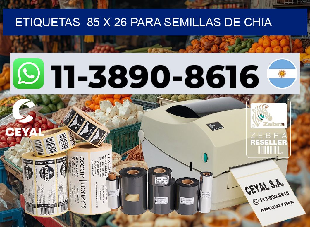 etiquetas  85 x 26 para Semillas de chía