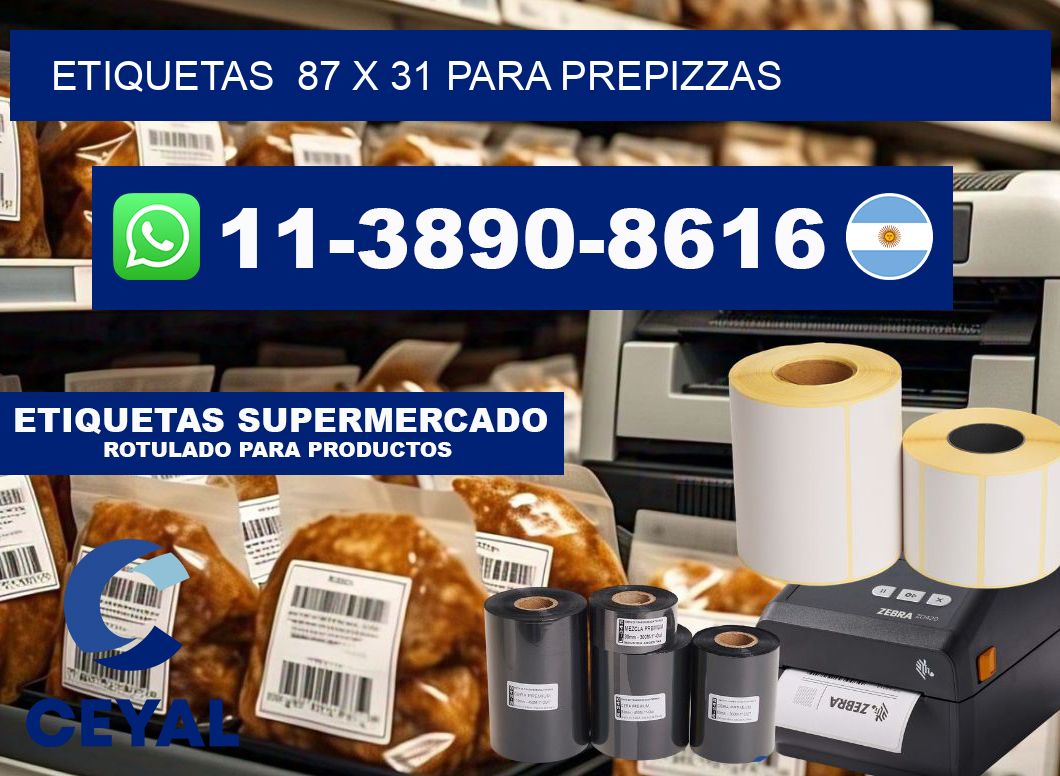 etiquetas  87 x 31 para Prepizzas