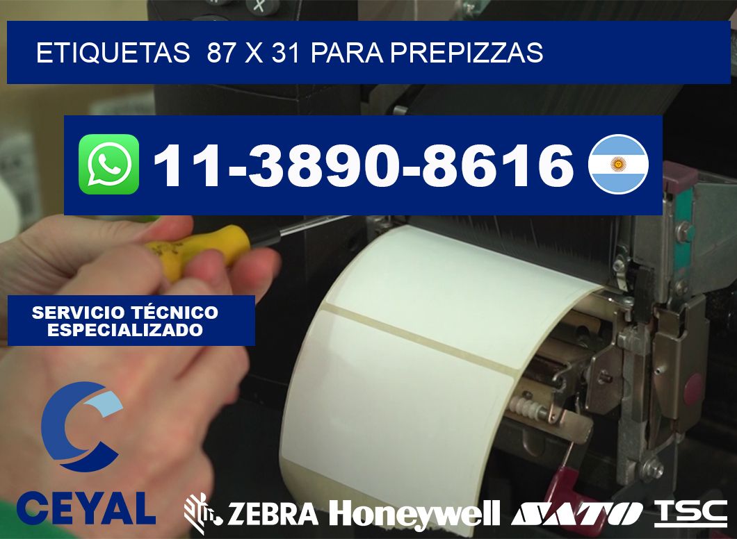 etiquetas  87 x 31 para Prepizzas
