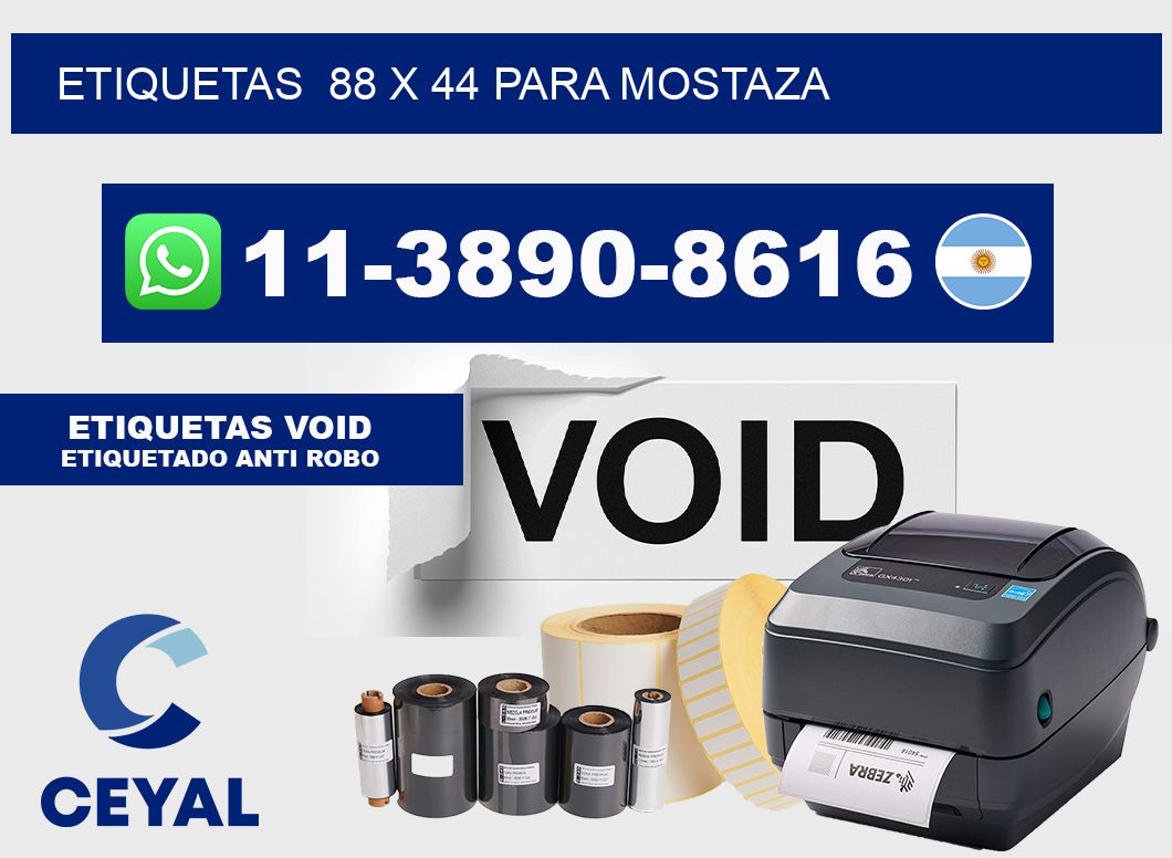 etiquetas  88 x 44 para Mostaza