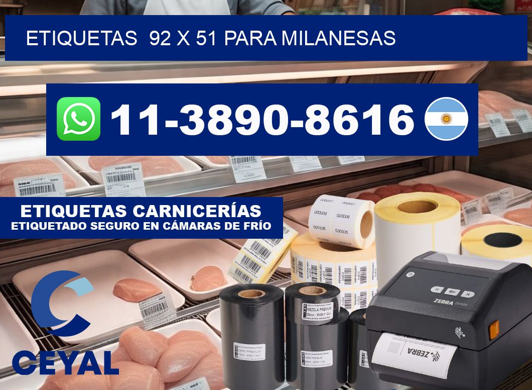 etiquetas  92 x 51 para Milanesas
