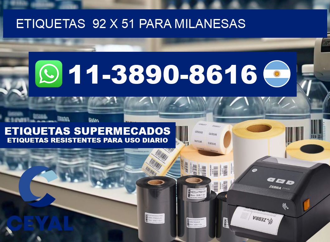 etiquetas  92 x 51 para Milanesas