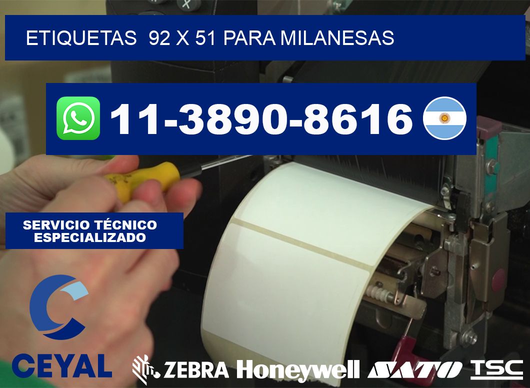 etiquetas  92 x 51 para Milanesas