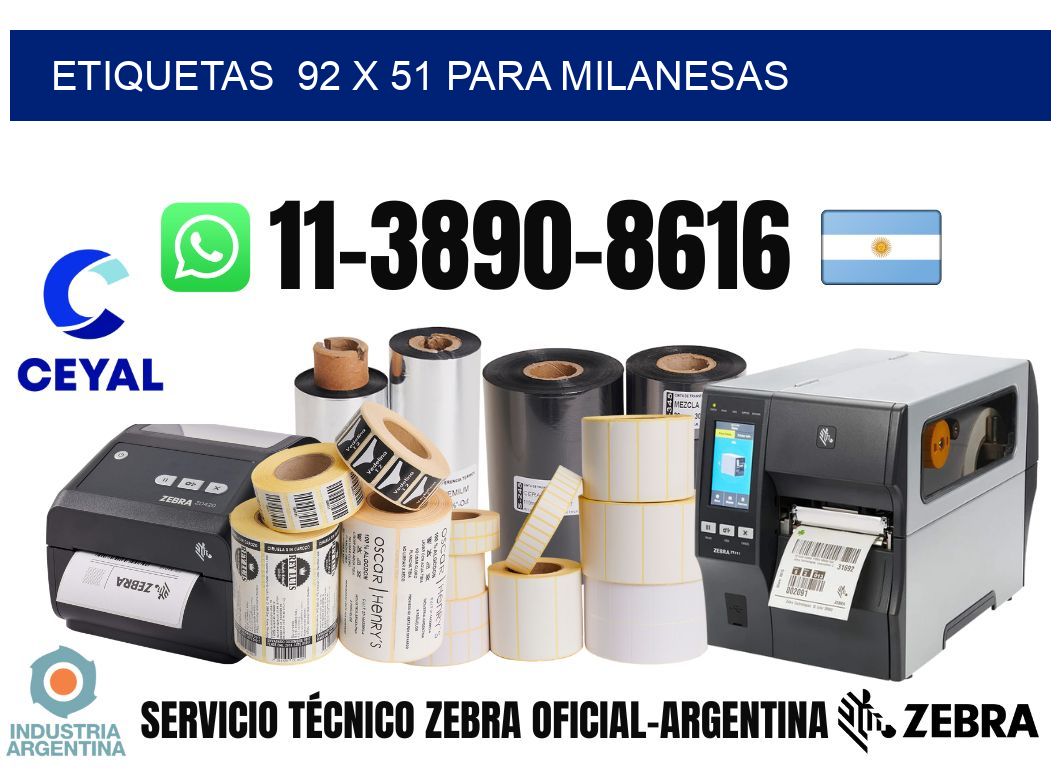 etiquetas  92 x 51 para Milanesas