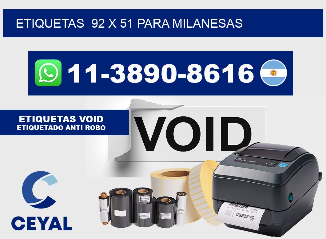 etiquetas  92 x 51 para Milanesas