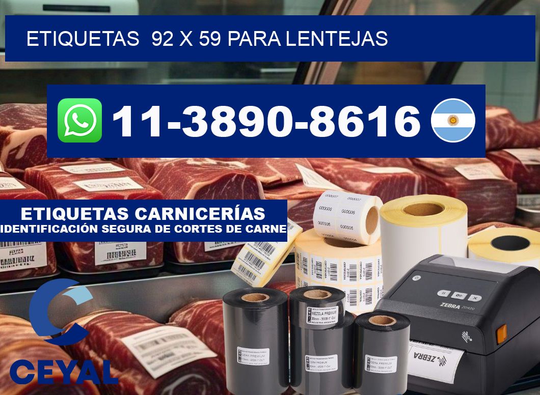 etiquetas  92 x 59 para Lentejas