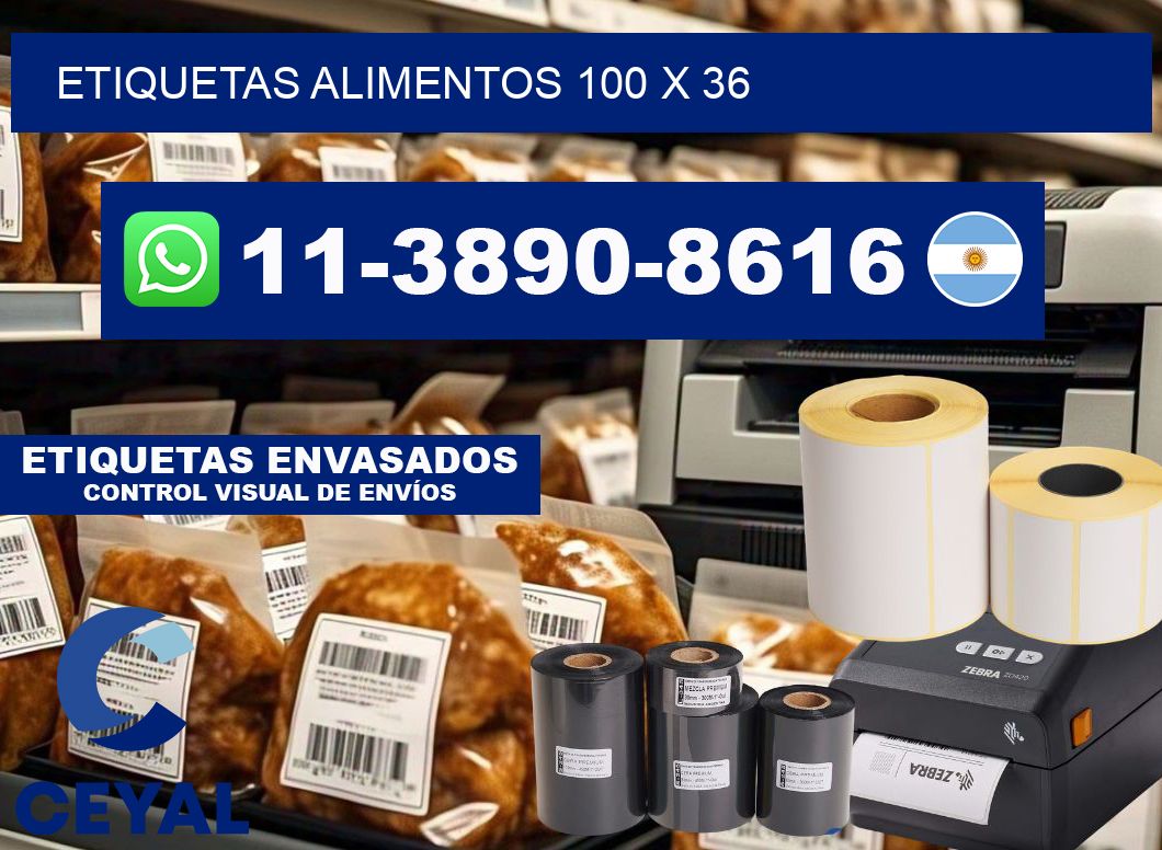 etiquetas alimentos 100 x 36