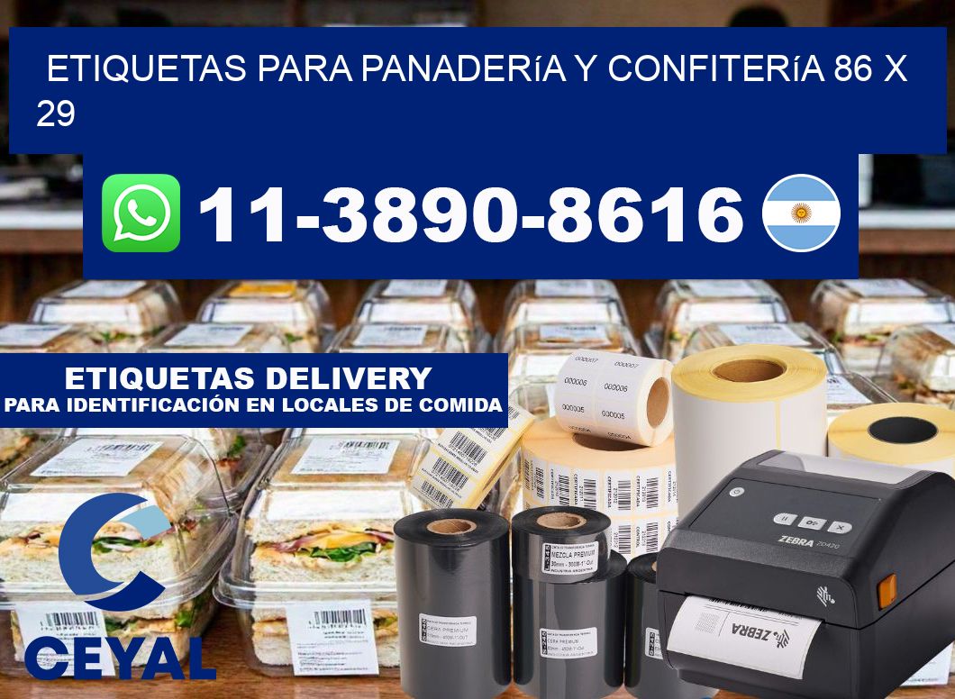 etiquetas para Panadería y confitería 86 x 29