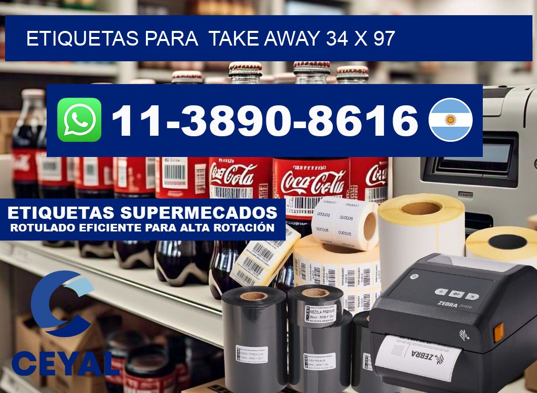 etiquetas para  Take away 34 x 97