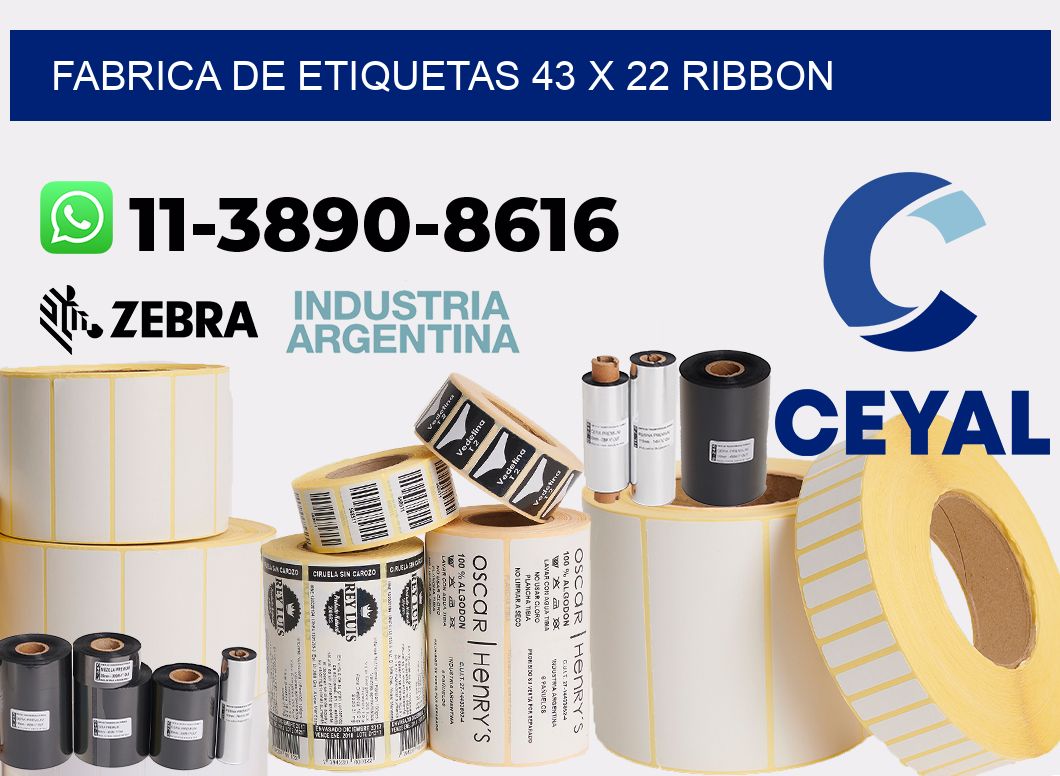 fabrica de etiquetas 43 x 22 ribbon