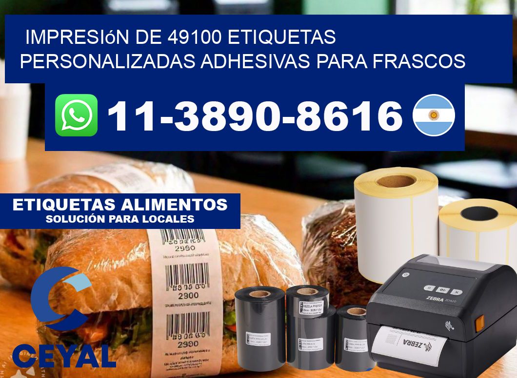 impresión de 49100 etiquetas personalizadas adhesivas para frascos
