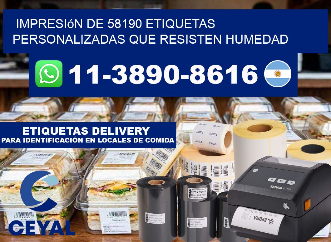 impresión de 58190 etiquetas personalizadas que resisten humedad
