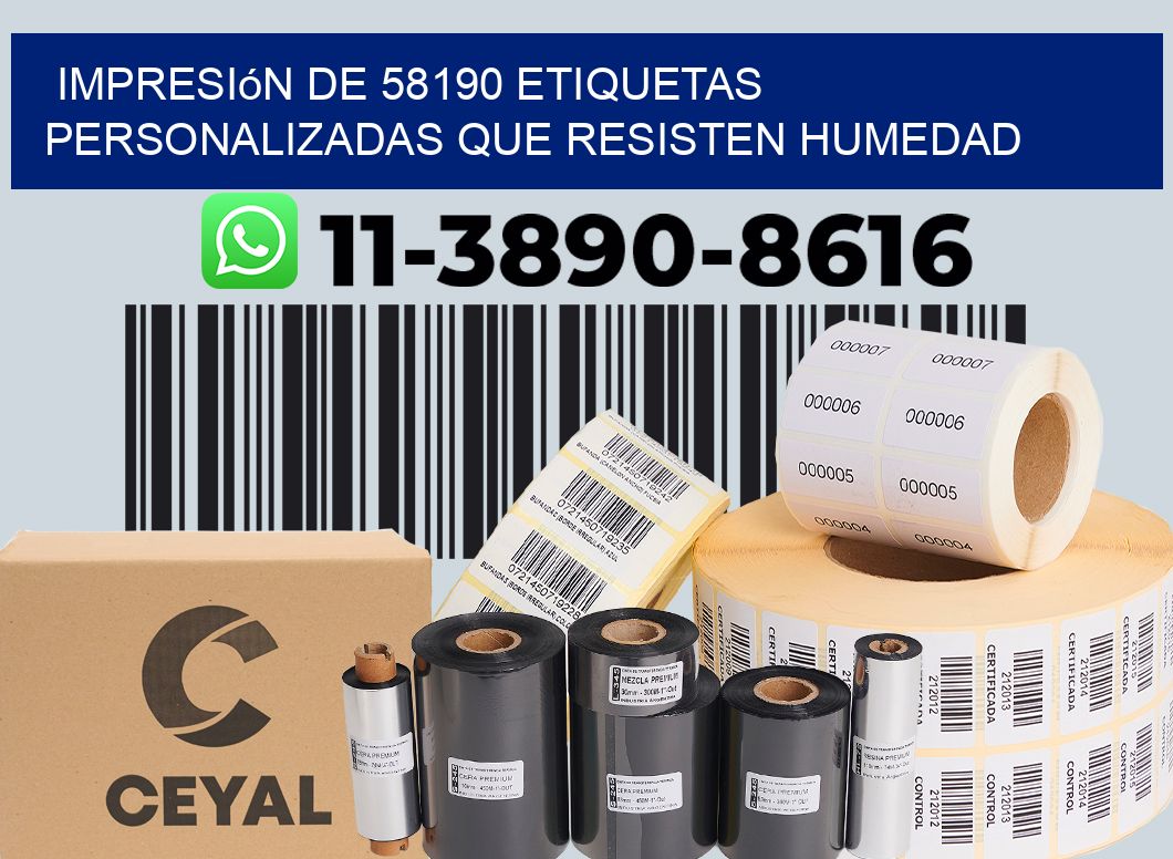 impresión de 58190 etiquetas personalizadas que resisten humedad
