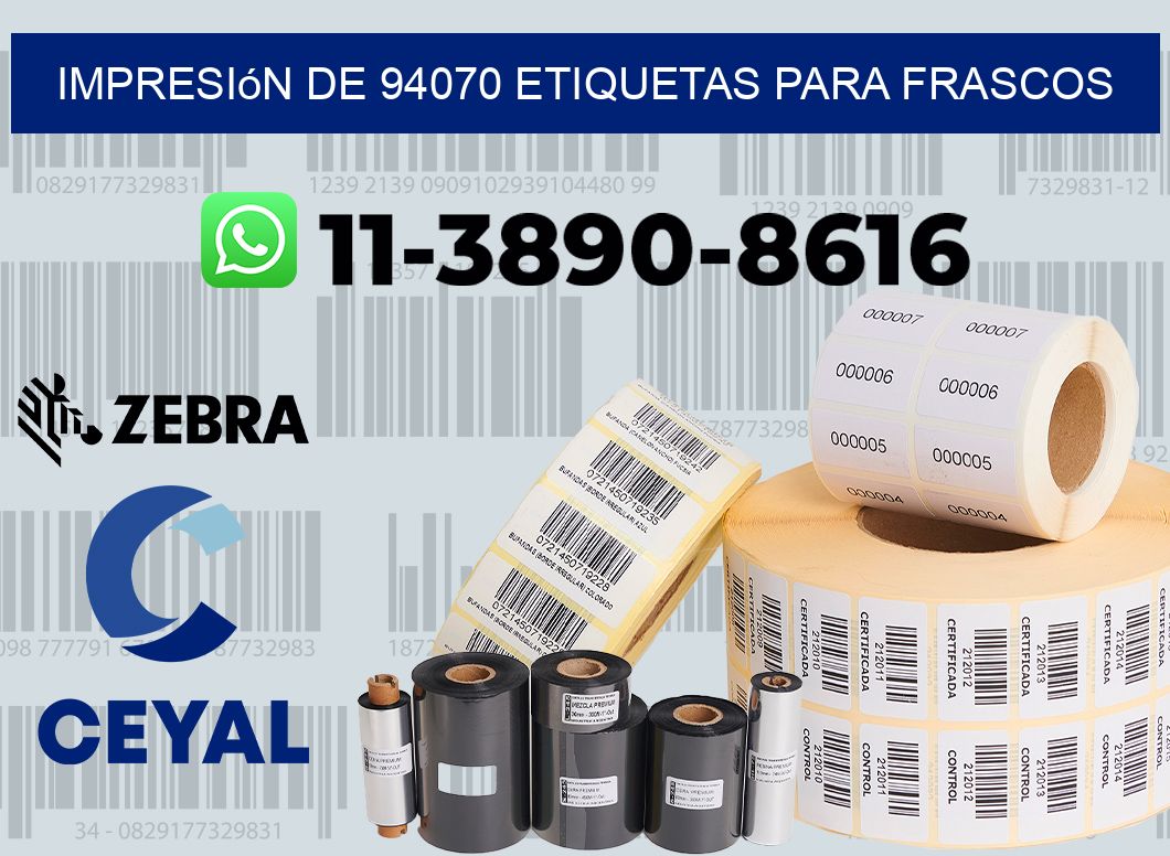 impresión de 94070 etiquetas para frascos