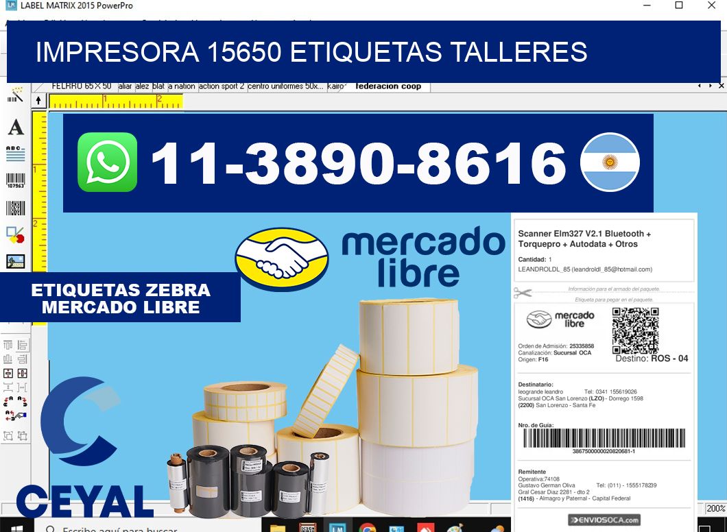 impresora 15650 etiquetas talleres