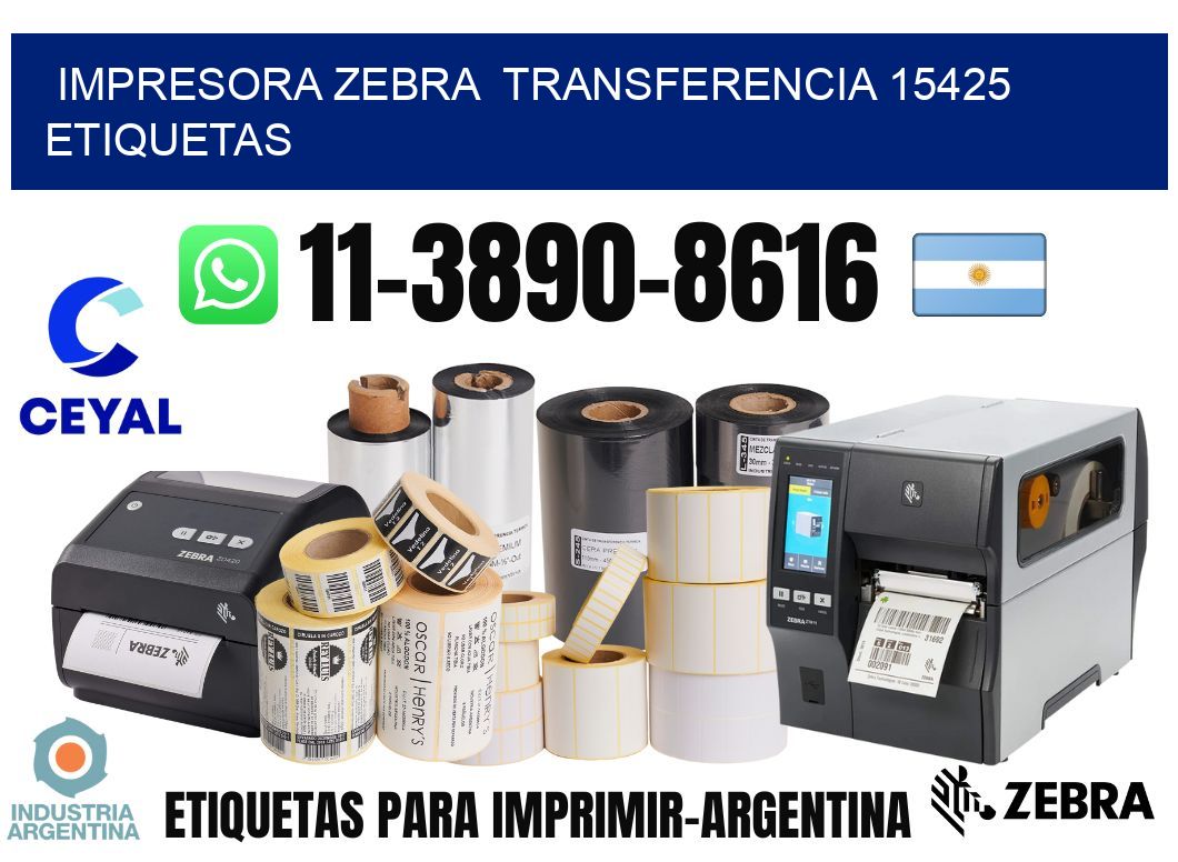 impresora zebra  transferencia 15425 etiquetas