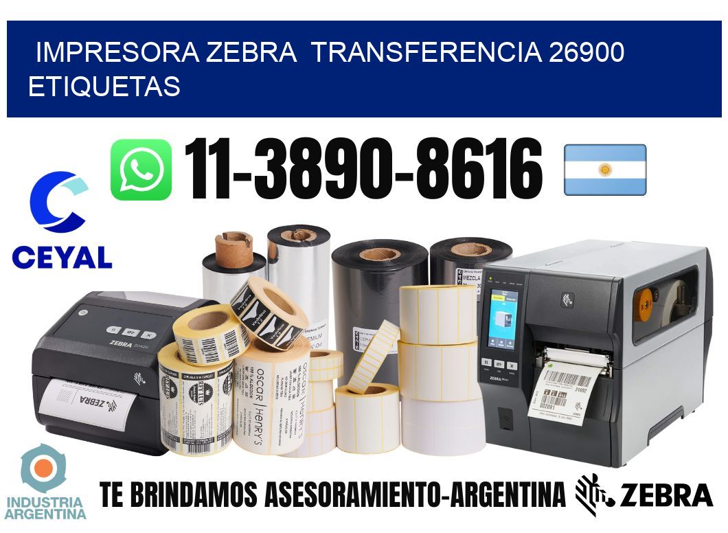 impresora zebra  transferencia 26900 etiquetas