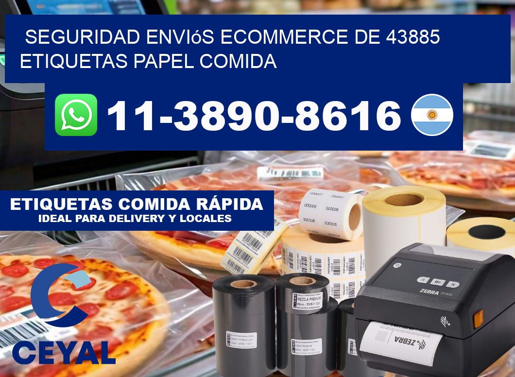 seguridad enviós ecommerce de 43885 etiquetas papel comida