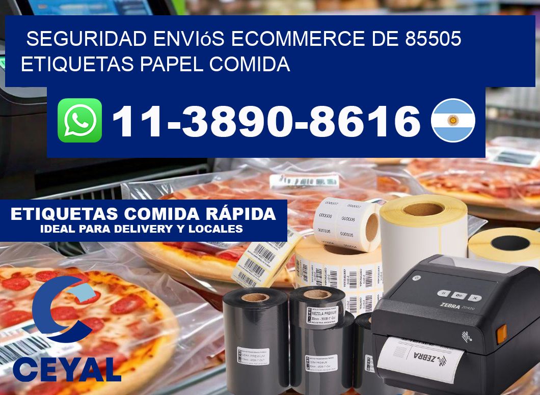 seguridad enviós ecommerce de 85505 etiquetas papel comida