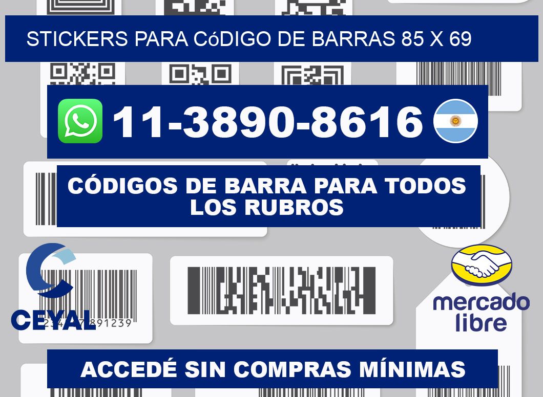 stickers para código de barras 85 x 69