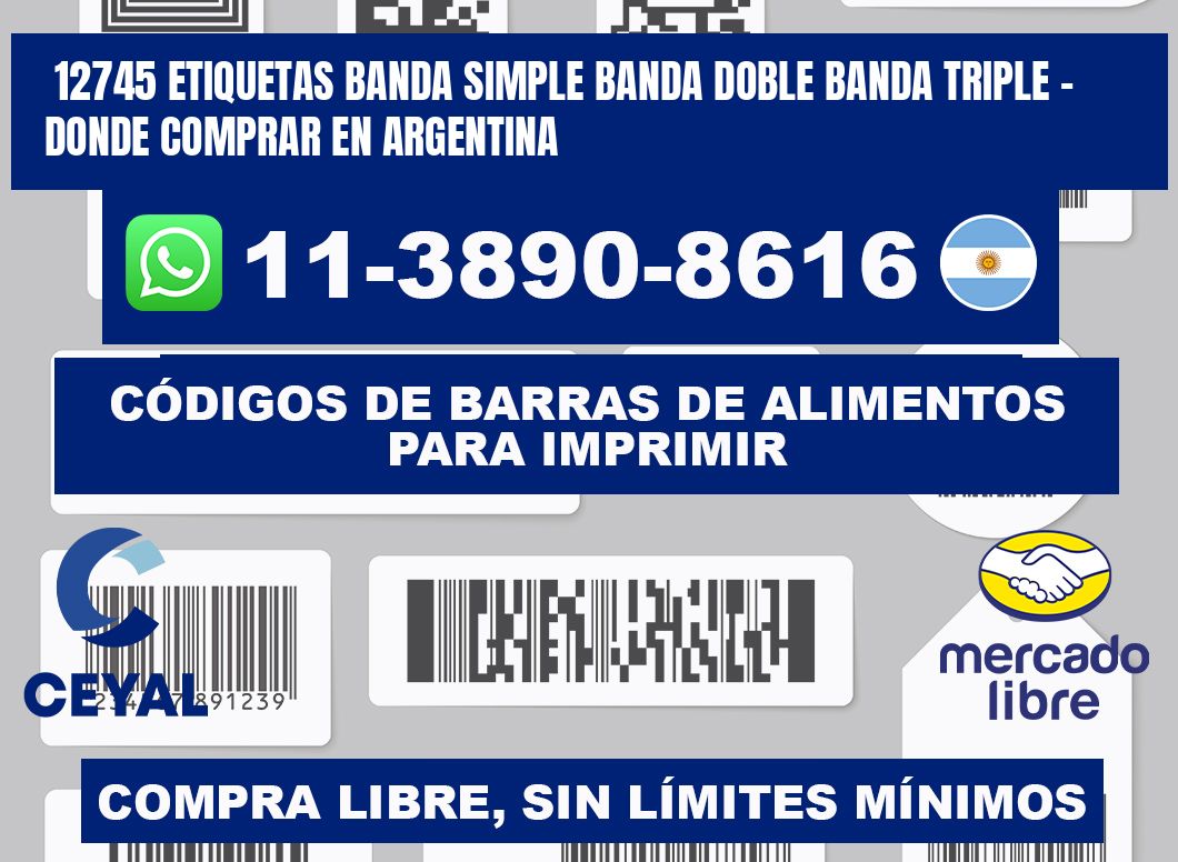 12745 etiquetas banda simple banda doble banda triple - Donde Comprar en Argentina