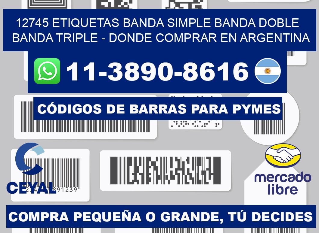 12745 etiquetas banda simple banda doble banda triple - Donde Comprar en Argentina