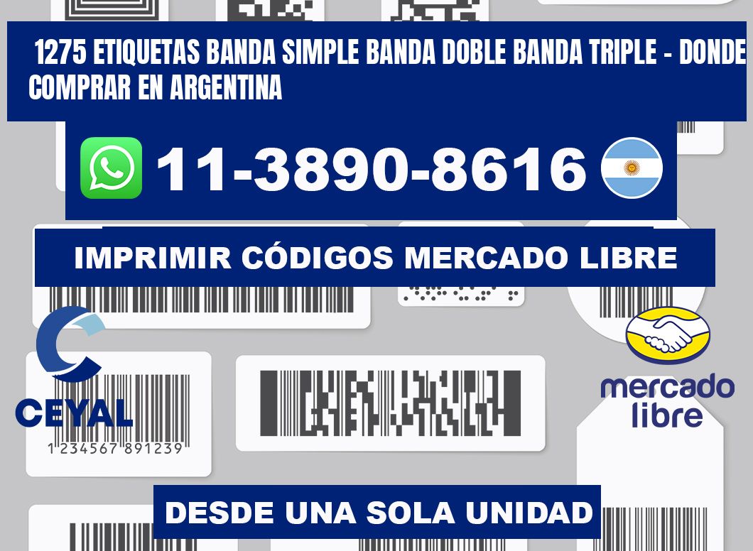 1275 etiquetas banda simple banda doble banda triple - Donde Comprar en Argentina