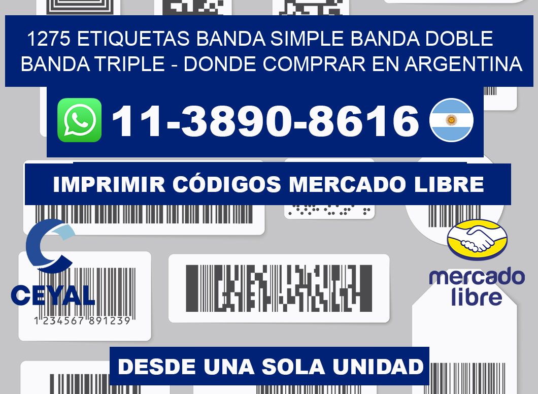 1275 etiquetas banda simple banda doble banda triple - Donde Comprar en Argentina