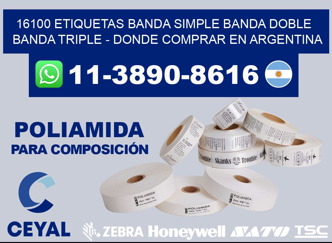 16100 etiquetas banda simple banda doble banda triple - Donde Comprar en Argentina