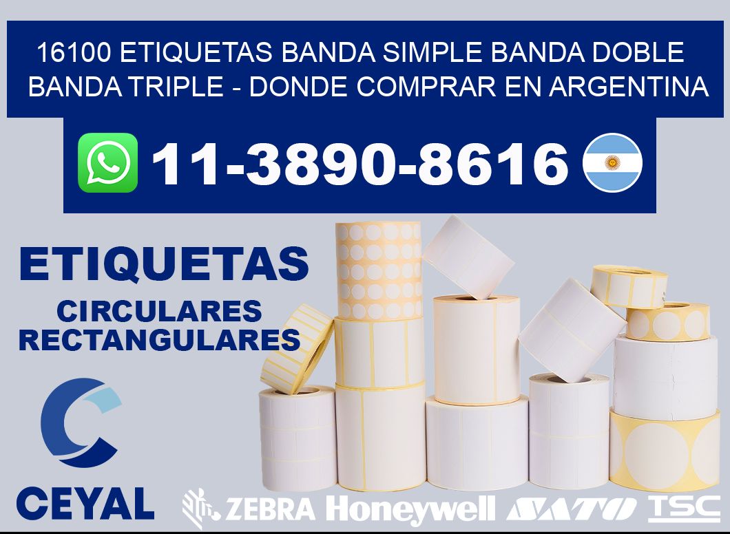 16100 etiquetas banda simple banda doble banda triple - Donde Comprar en Argentina
