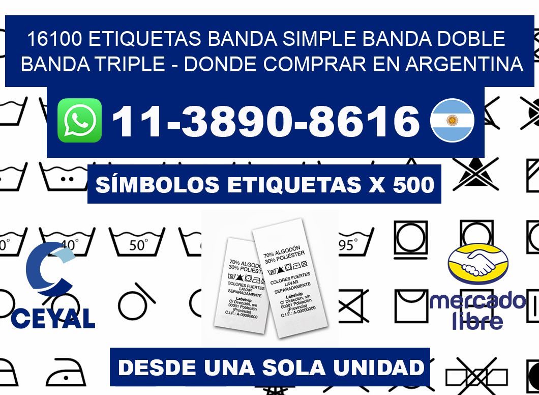16100 etiquetas banda simple banda doble banda triple - Donde Comprar en Argentina