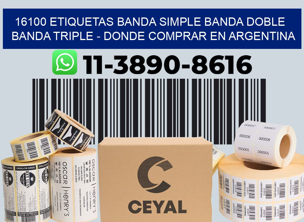 16100 etiquetas banda simple banda doble banda triple - Donde Comprar en Argentina