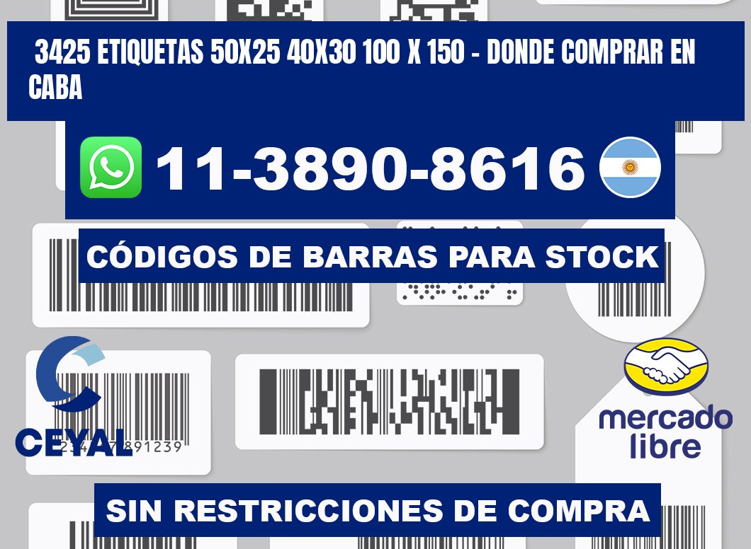 3425 etiquetas 50x25 40x30 100 x 150 - Donde Comprar en Caba