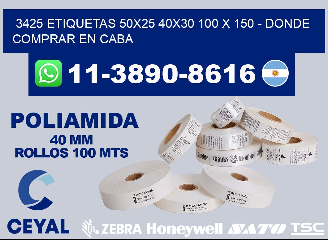 3425 etiquetas 50x25 40x30 100 x 150 - Donde Comprar en Caba
