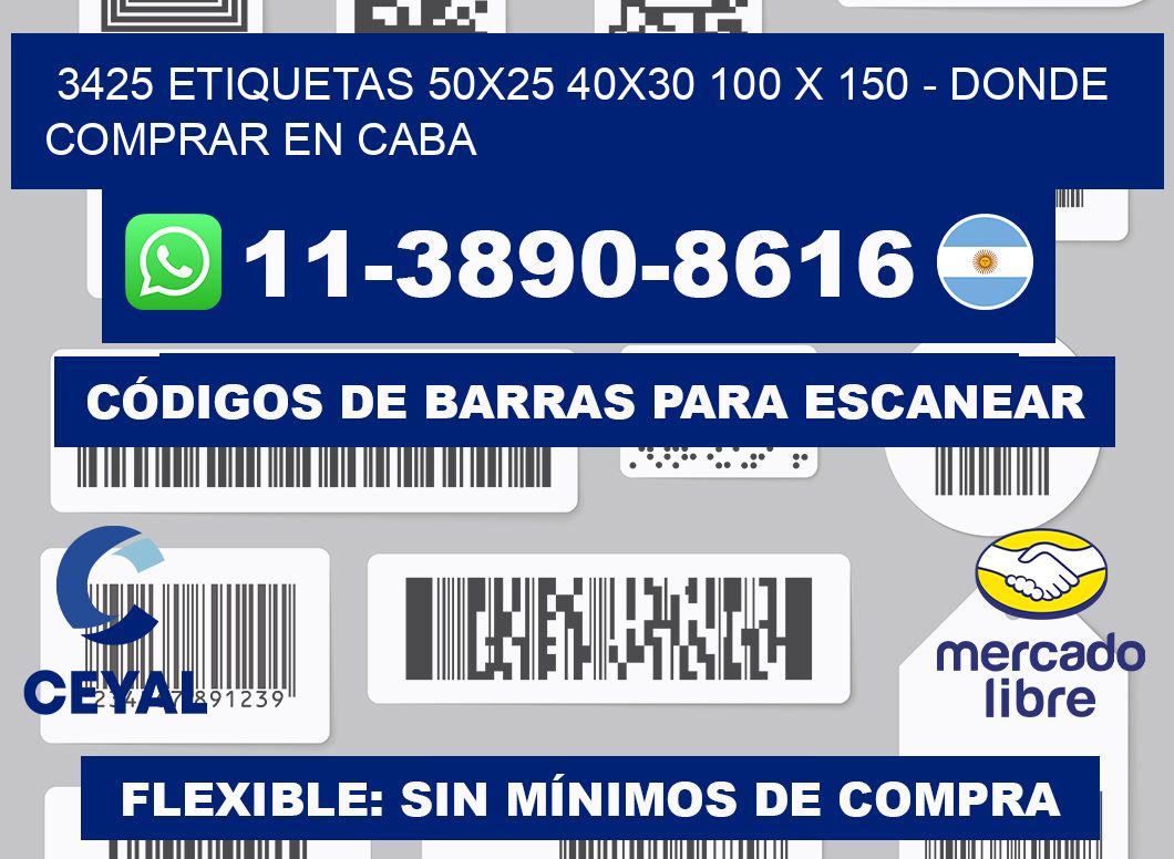 3425 etiquetas 50x25 40x30 100 x 150 - Donde Comprar en Caba
