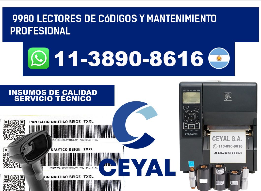 9980 Lectores de Códigos y Mantenimiento Profesional
