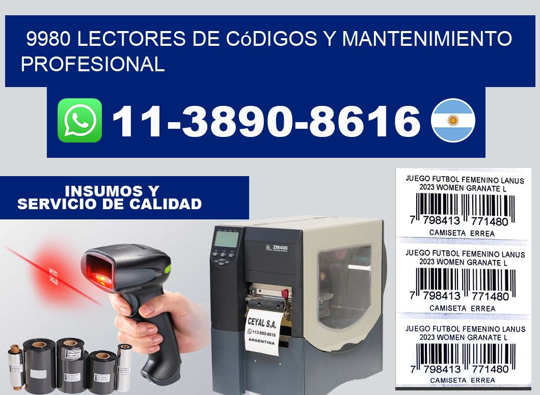 9980 Lectores de Códigos y Mantenimiento Profesional