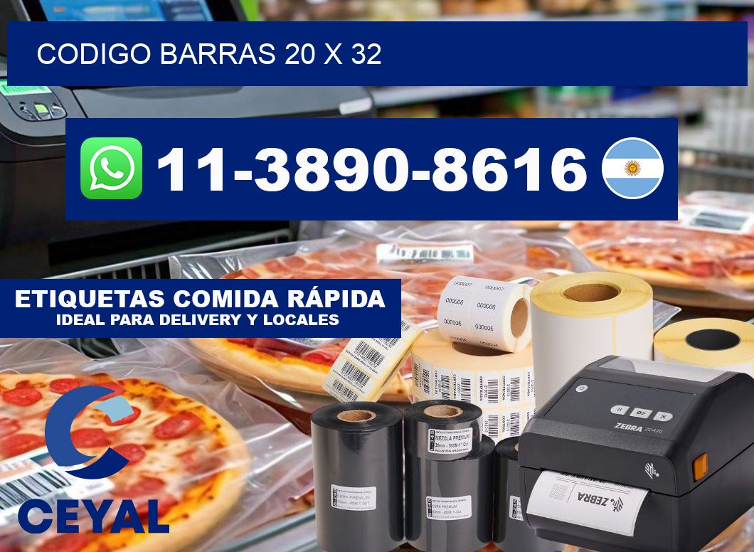Codigo barras 20 x 32