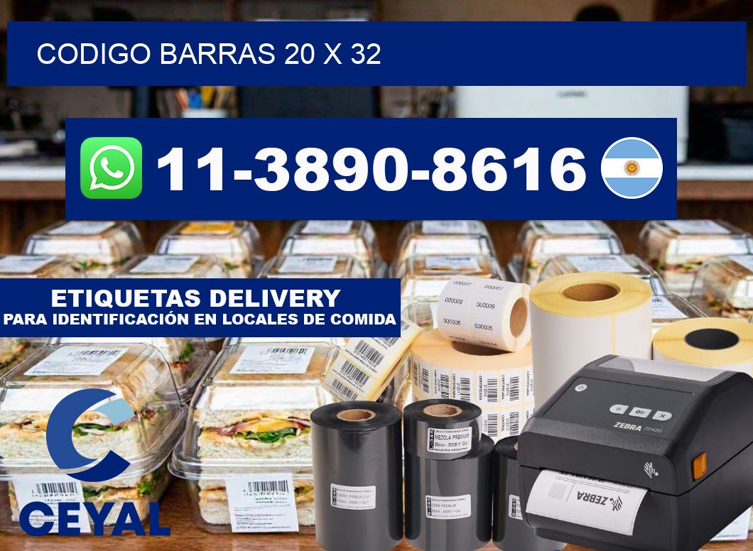 Codigo barras 20 x 32