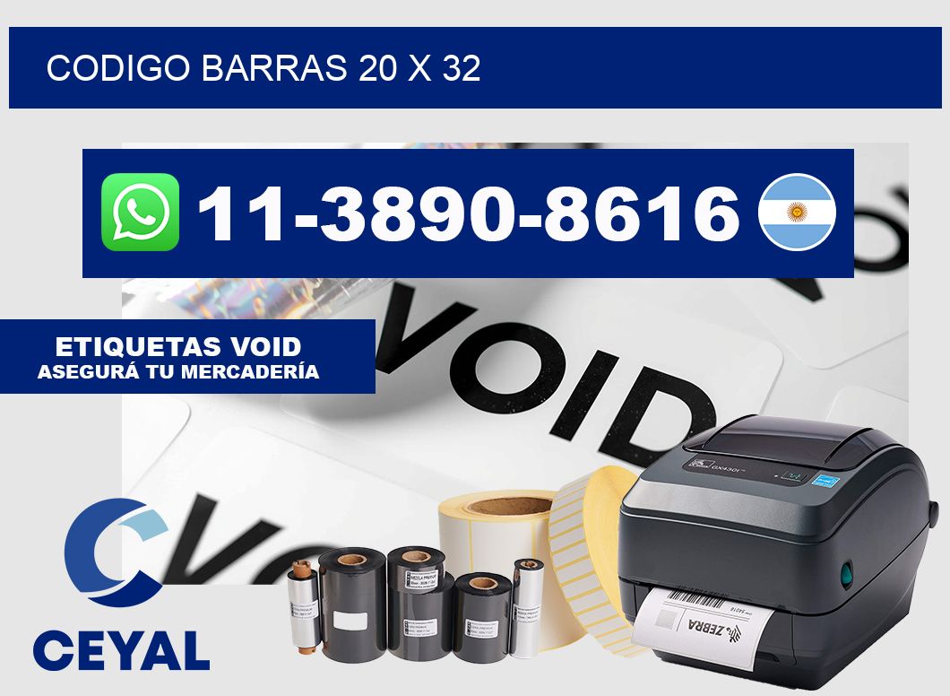 Codigo barras 20 x 32